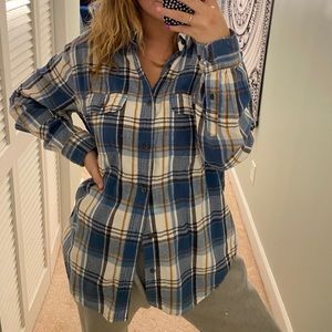 George orange and blue flannel